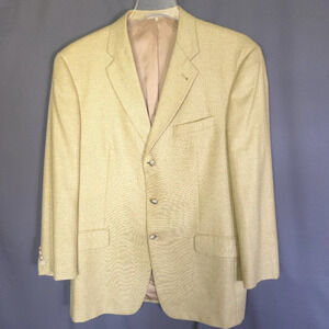 Joseph Abboud American Soft Silk Wool Blend‎ Sport Coat Blazer Tan Size 43L